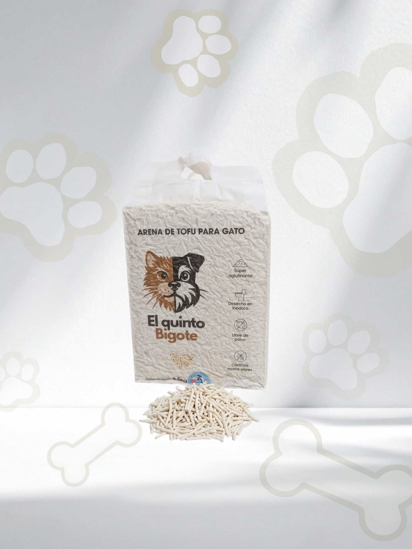 Arena de tofu para gato