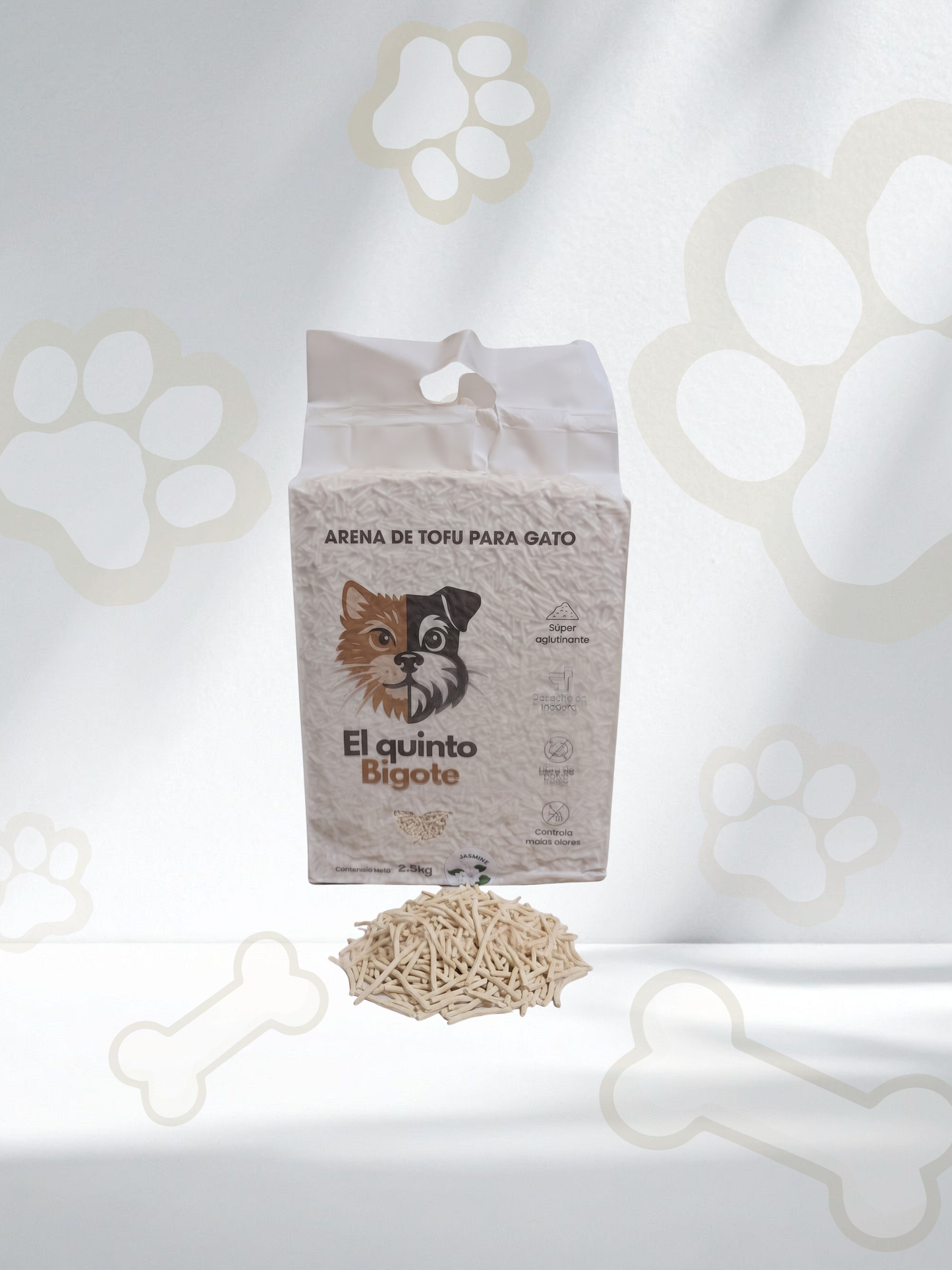 Arena de tofu para gato