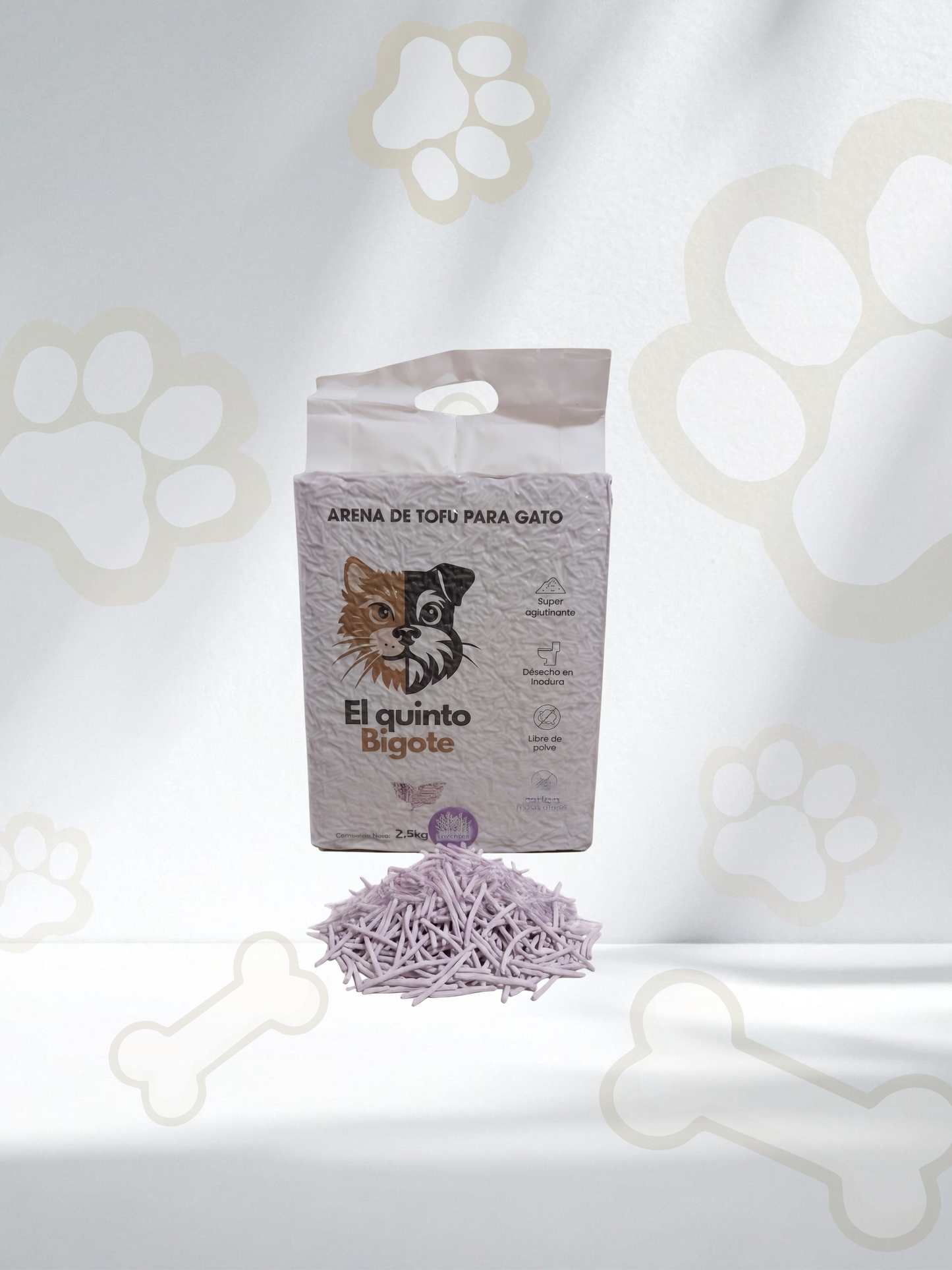 Arena de tofu para gato