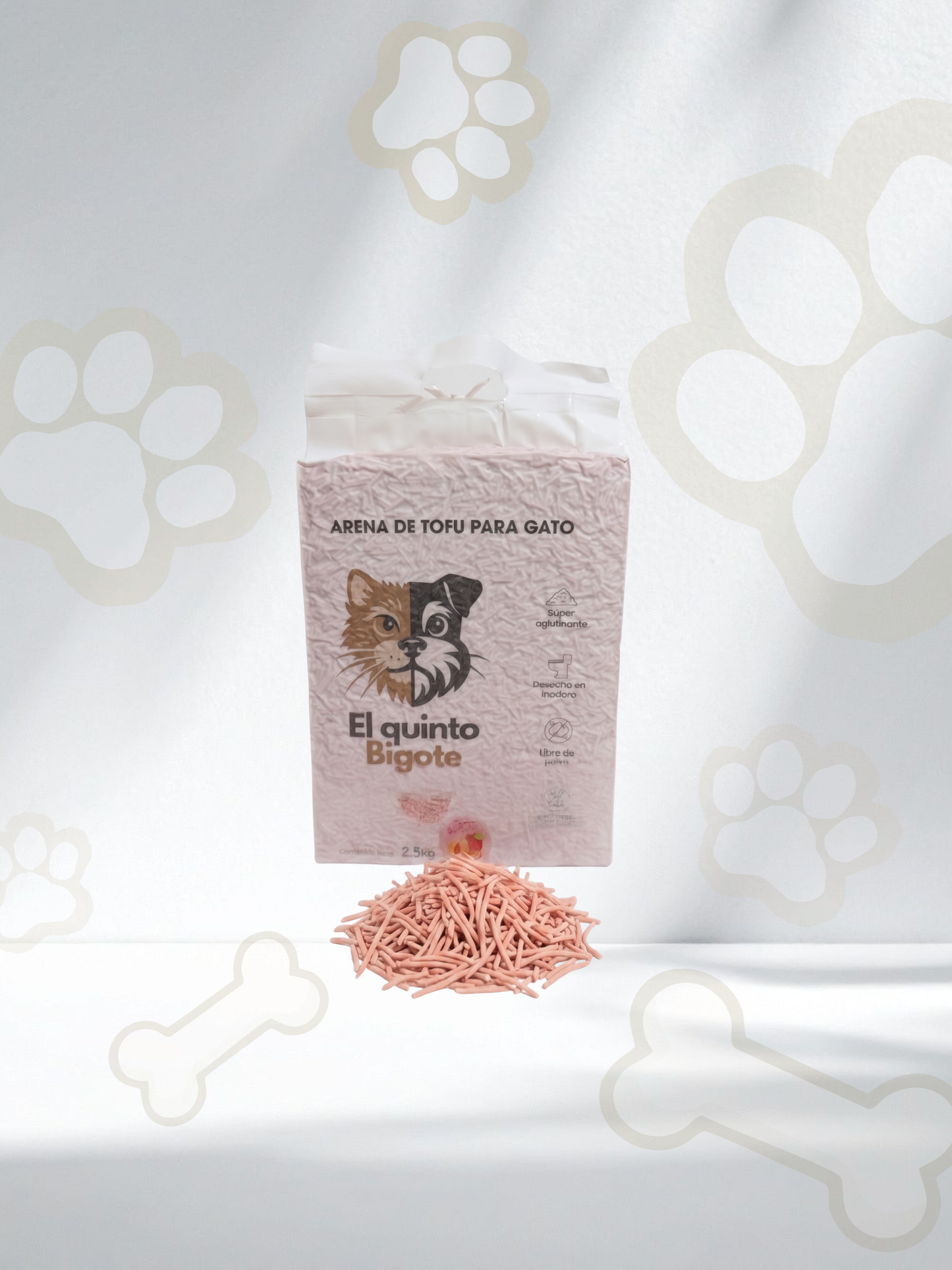 Arena de tofu para gato