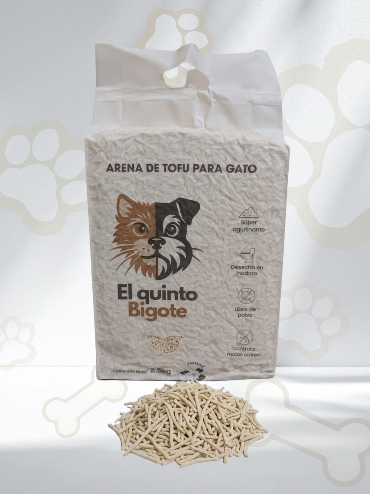Arena de tofu para gato