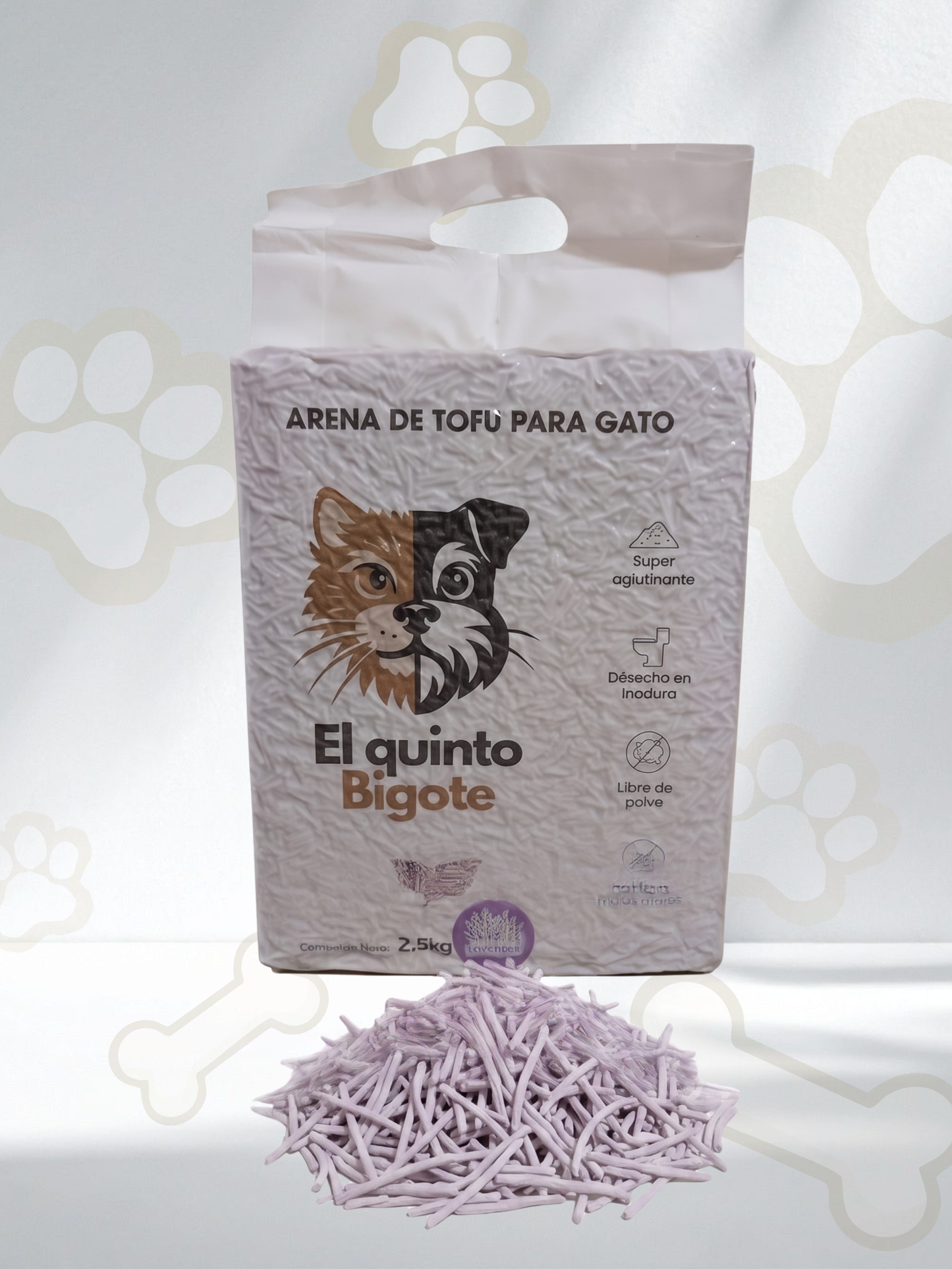 Arena de tofu para gato