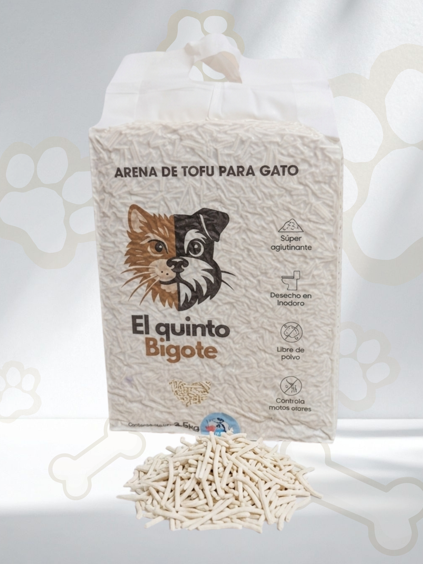Arena de tofu para gato